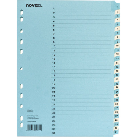 NOVOOO Kartonregister A4 40553 blau/beige 1-31