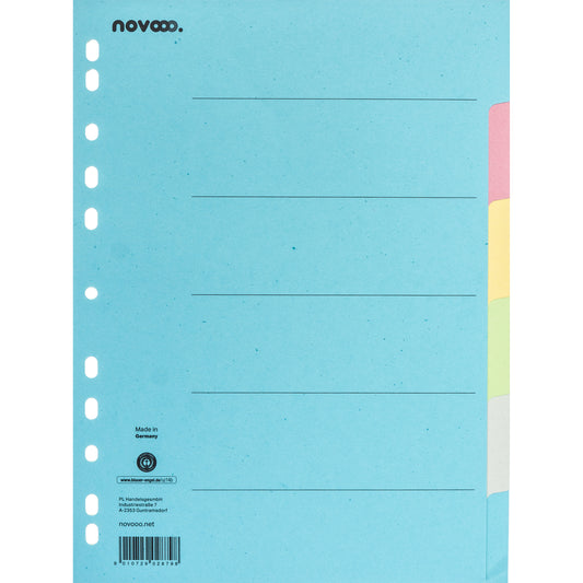 NOVOOO Kartonregister A4 40577 bunt 6-teilig