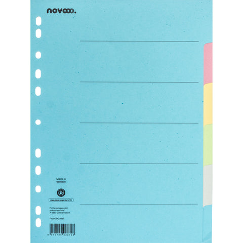 NOVOOO Kartonregister A4 40577 bunt 6-teilig