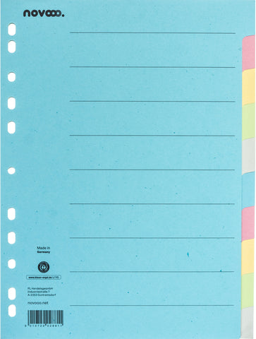 NOVOOO Kartonregister A4 40579 bunt 10-teilig