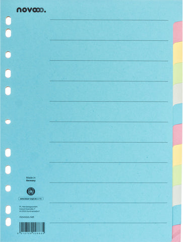 NOVOOO Kartonregister A4 40581 bunt 12-teilig