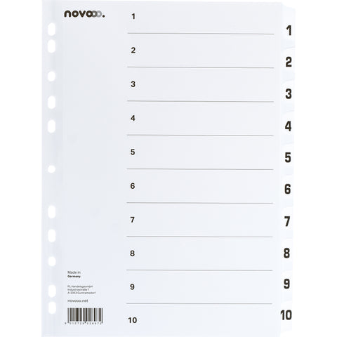 NOVOOO Kartonregister A4 40621 weiss 1-10