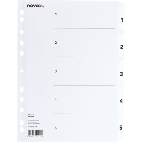 NOVOOO Kartonregister A4 40624 weiss 1-5