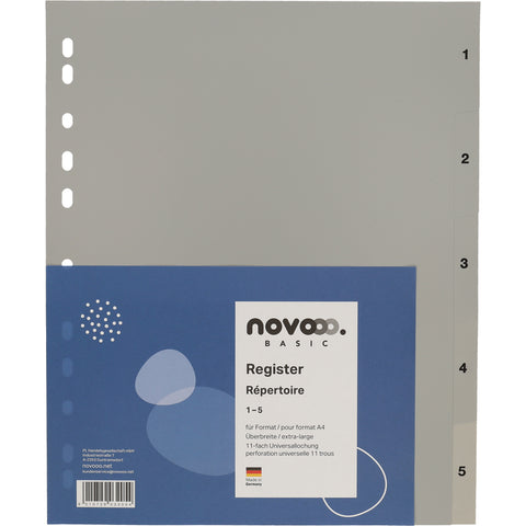 NOVOOO Register PP A4+ 40959 grau 1-5