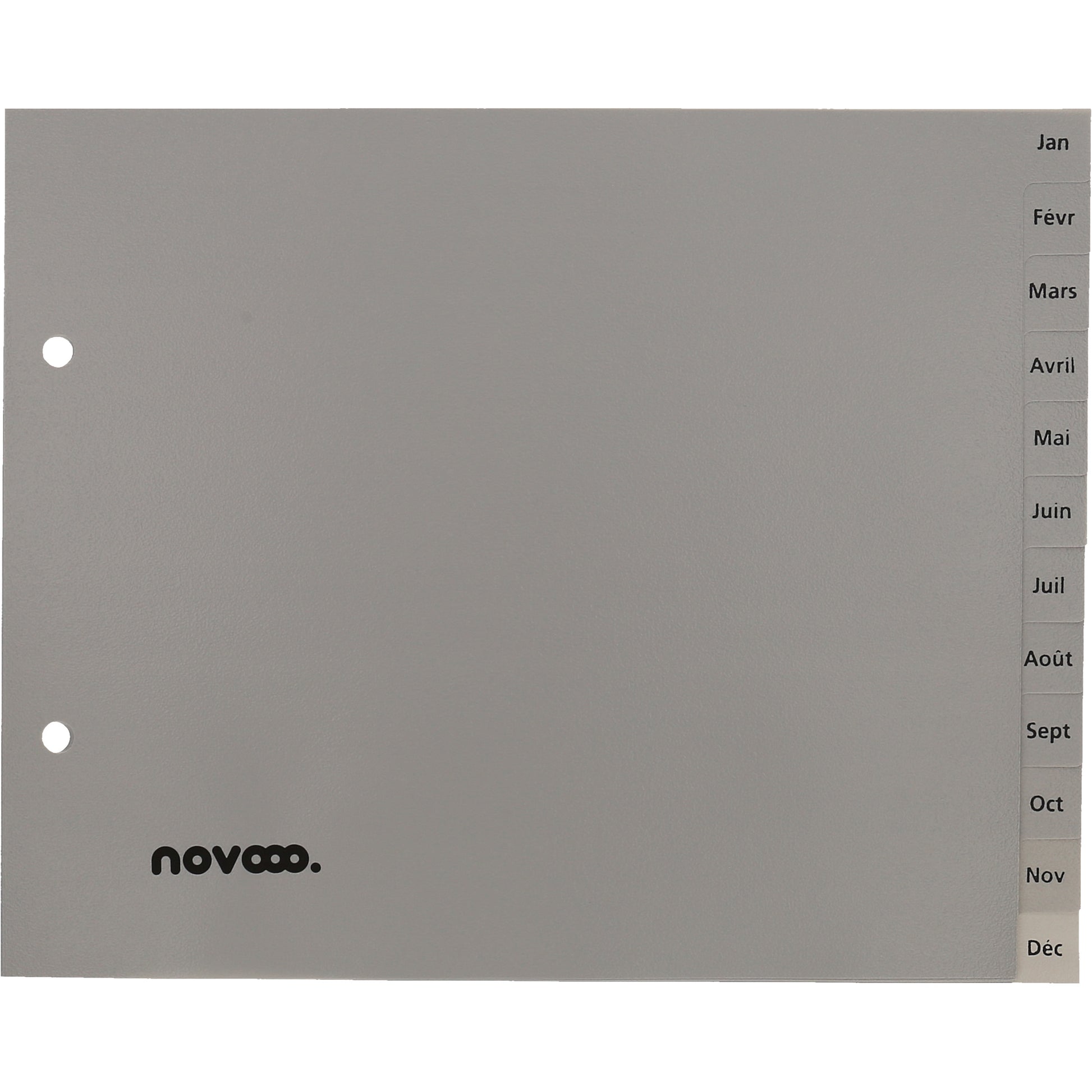 NOVOOO Register PP 1/2 Höhe 40974 grau Jan-Déc FR