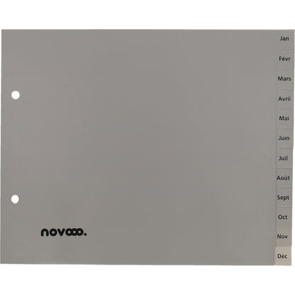 NOVOOO Register PP 1/2 Höhe 40974 grau Jan-Déc FR