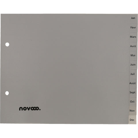 NOVOOO Register PP 1/2 Höhe 40974 grau Jan-Déc FR