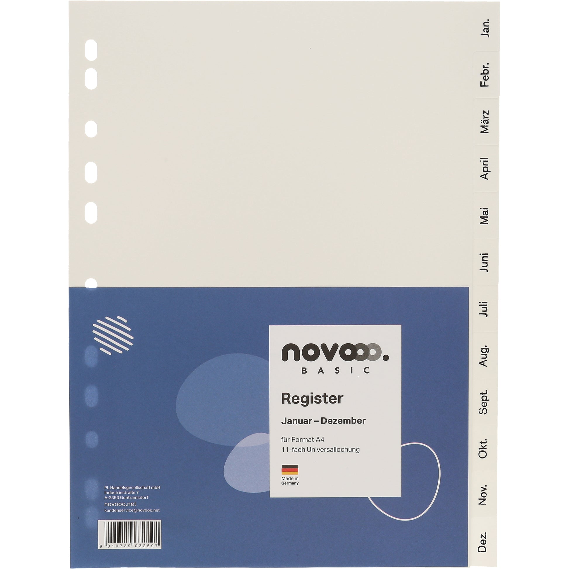 NOVOOO Register PP A4 41002 weiss Jan-Déc FR