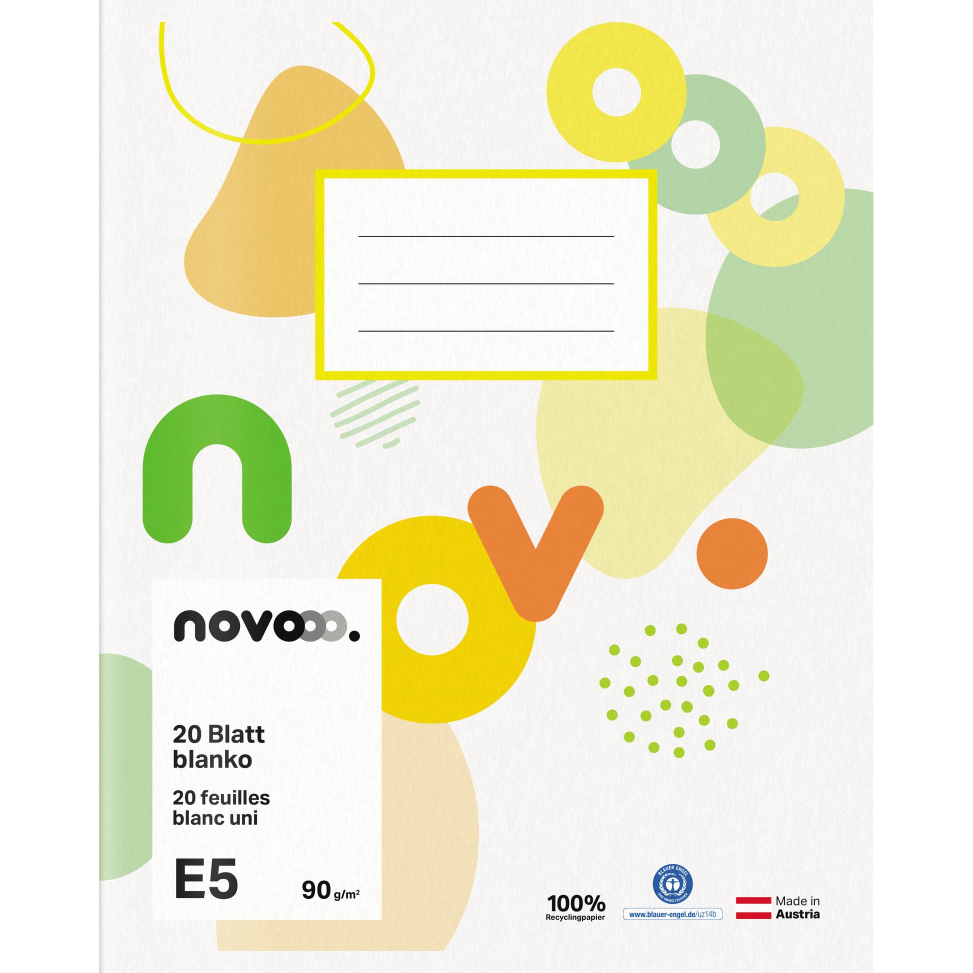 NOVOOO Schulheft E5 729765 blanko 90g
