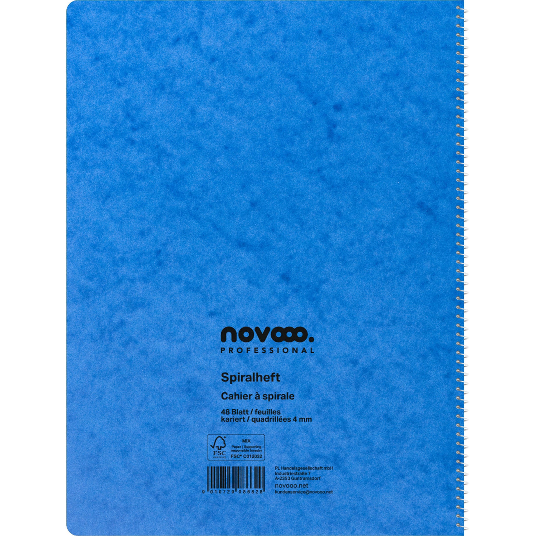 NOVOOO Spiralheft ass. A4 729783 kariert, 4mm, 80g 48 Blatt