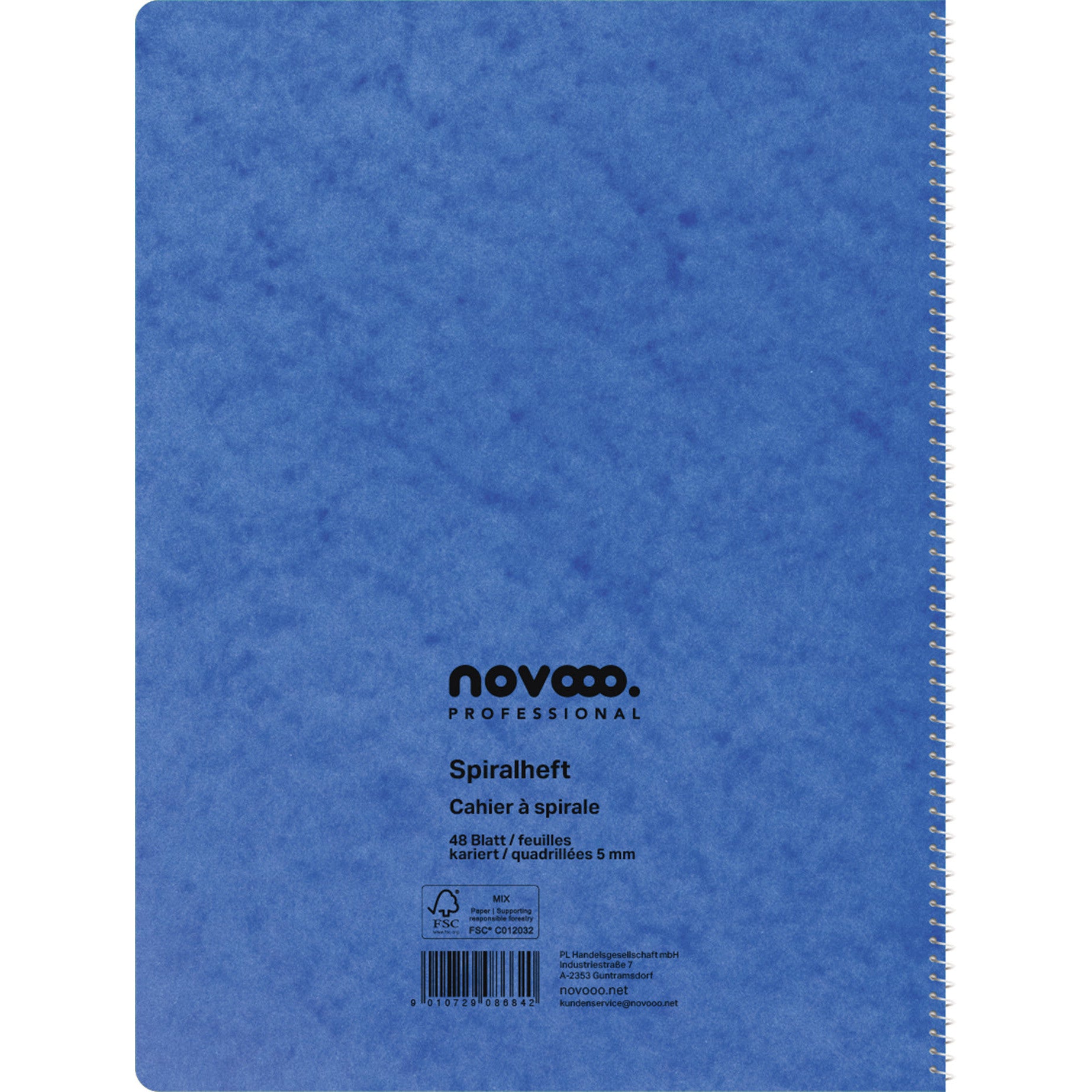 NOVOOO Spiralheft ass. A4 729784 kariert, 5mm, 80g 48 Blatt