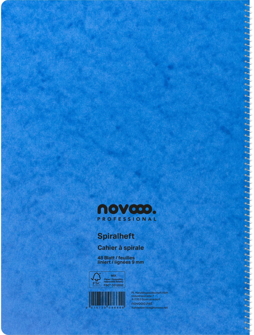 NOVOOO Spiralheft ass. A4 729785 liniert, 9mm, 80g 48 Blatt