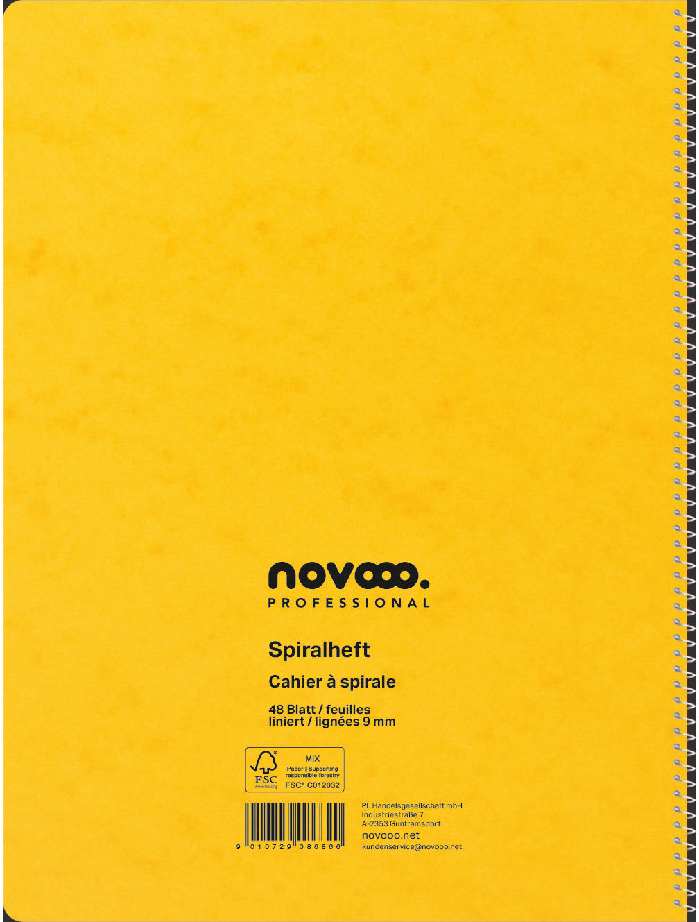 NOVOOO Spiralheft ass. A4 729785 liniert, 9mm, 80g 48 Blatt
