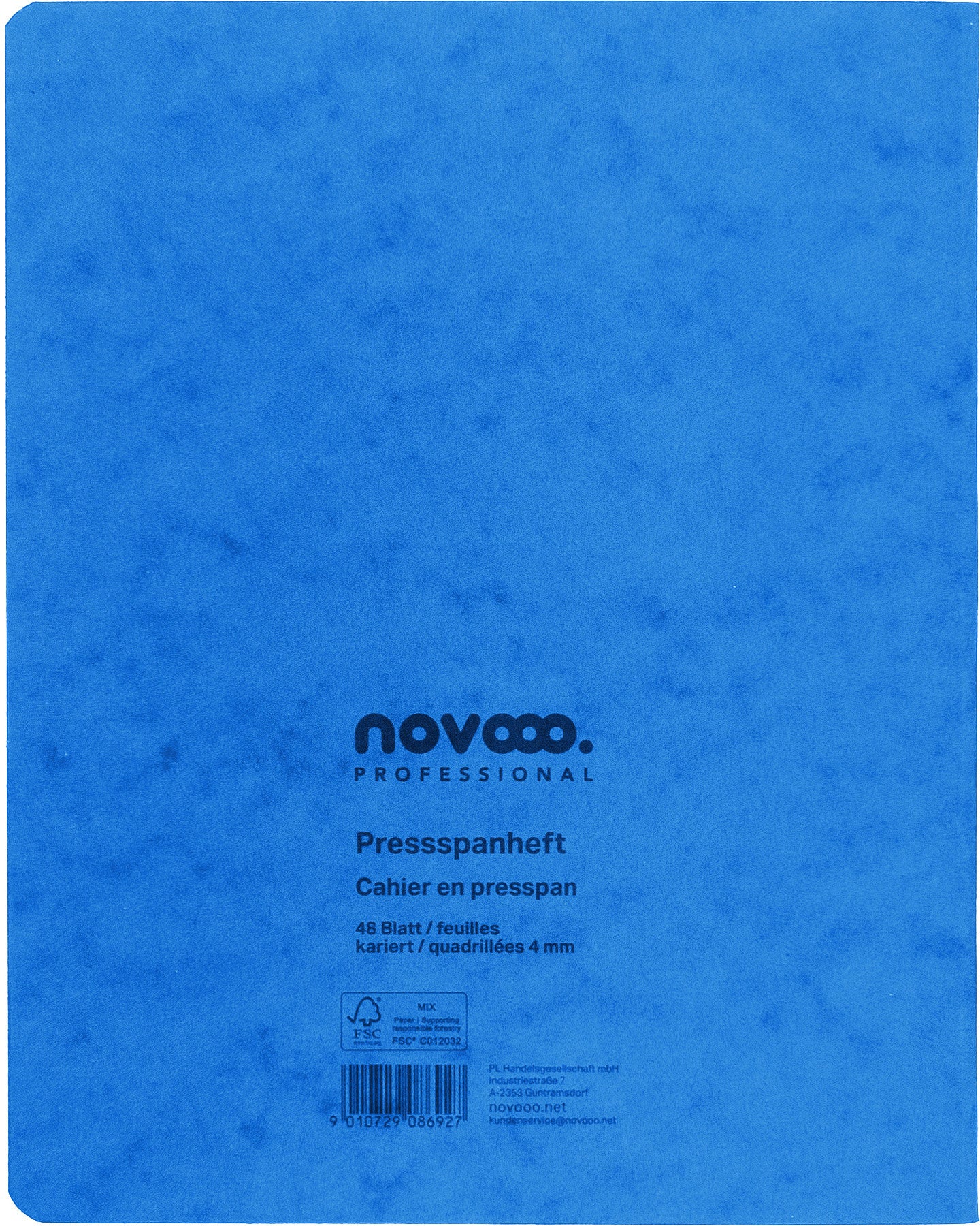 NOVOOO Pressspanheft ass. 17.5×22cm 729788 4mm kariert, 80g 48 Blatt