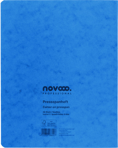 NOVOOO Pressspanheft ass. 17.5×22cm 729788 4mm kariert, 80g 48 Blatt