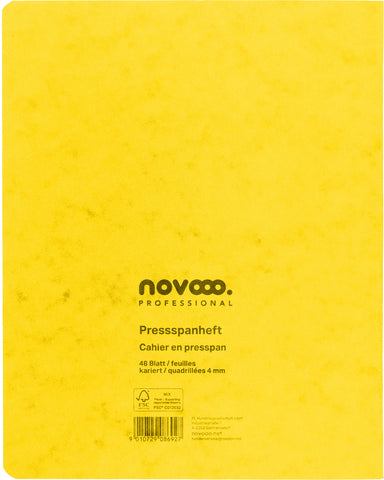 NOVOOO Pressspanheft ass. 17.5×22cm 729788 4mm kariert, 80g 48 Blatt