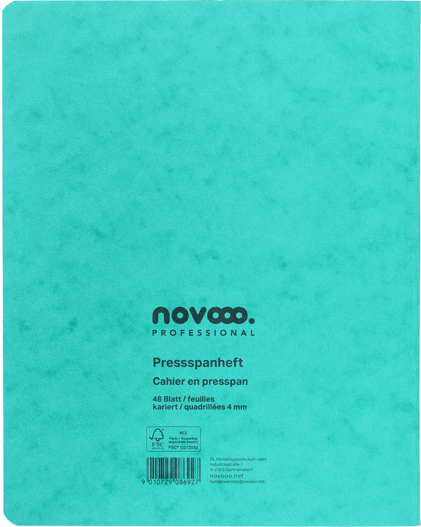 NOVOOO Pressspanheft ass. 17.5×22cm 729788 4mm kariert, 80g 48 Blatt