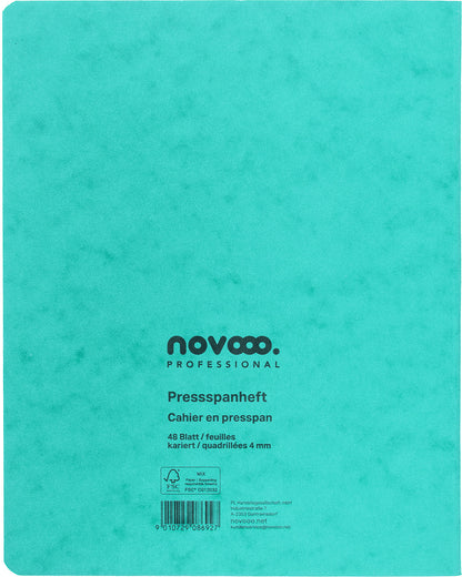 NOVOOO Pressspanheft ass. 17.5×22cm 729788 4mm kariert, 80g 48 Blatt