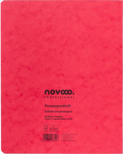 NOVOOO Pressspanheft ass. 17.5×22cm 729788 4mm kariert, 80g 48 Blatt