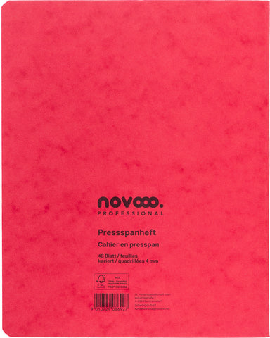 NOVOOO Pressspanheft ass. 17.5×22cm 729788 4mm kariert, 80g 48 Blatt