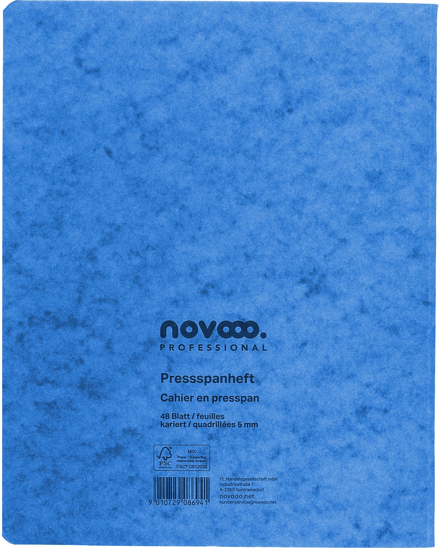 NOVOOO Pressspanheft ass. 17.5×22cm 729789 5mm kariert, 80g 48 Blatt