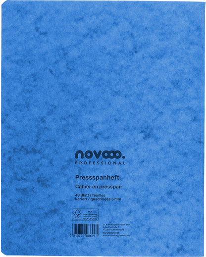 NOVOOO Pressspanheft ass. 17.5×22cm 729789 5mm kariert, 80g 48 Blatt