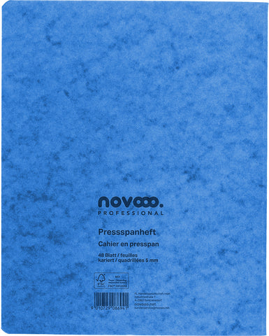 NOVOOO Pressspanheft ass. 17.5×22cm 729789 5mm kariert, 80g 48 Blatt