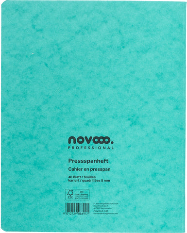 NOVOOO Pressspanheft ass. 17.5×22cm 729789 5mm kariert, 80g 48 Blatt
