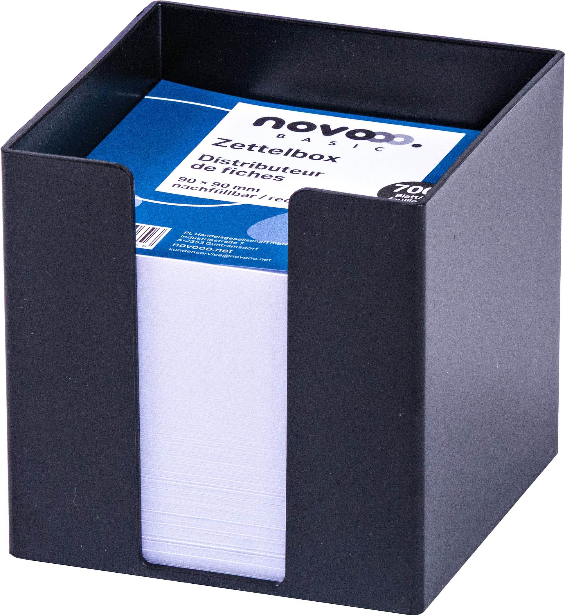 NOVOOO Zettelbox 731143 schwarz 9x9x9cm