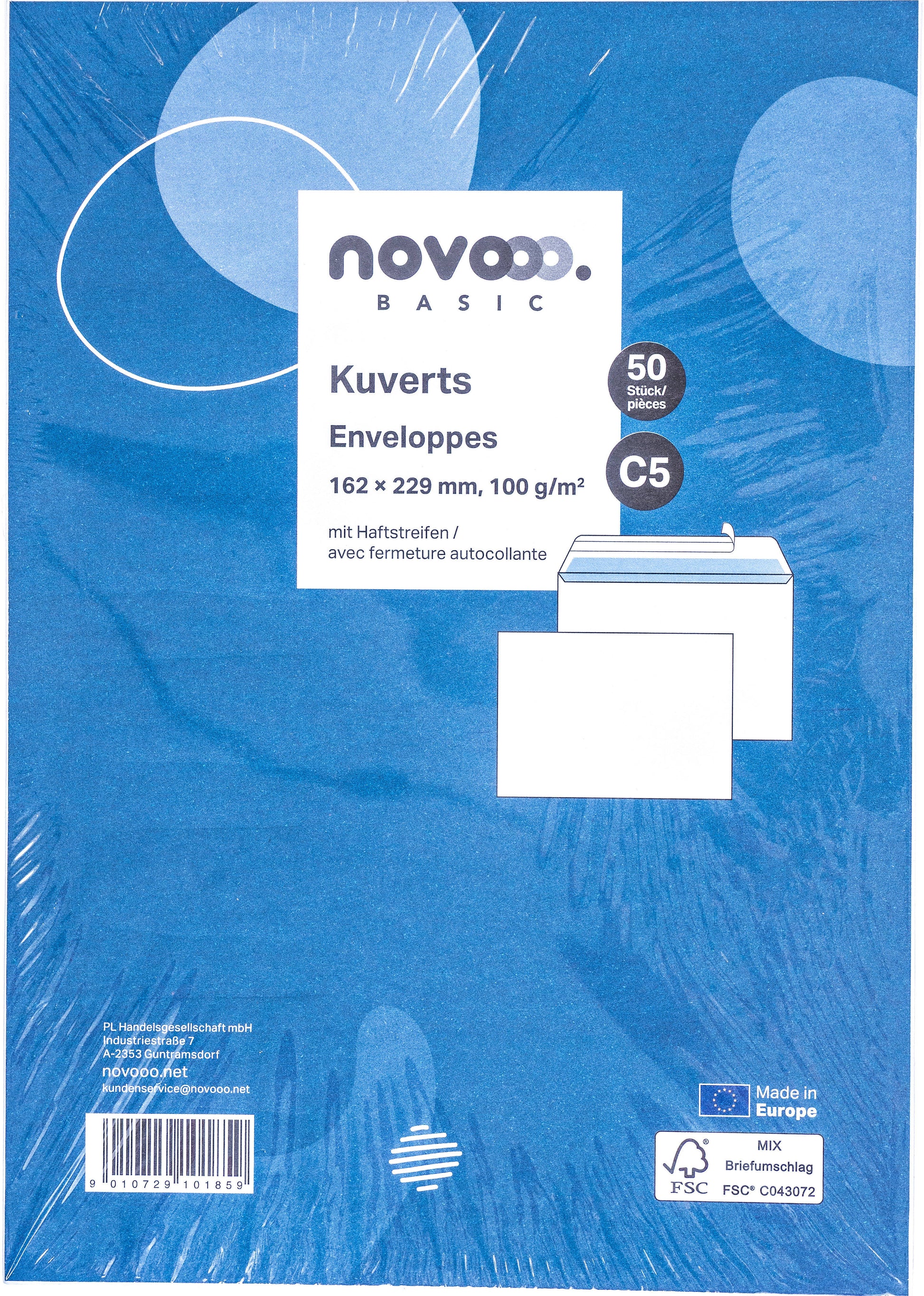 NOVOOO Couvert o/Fenster C5 731513 100g, weiss 50 Stück