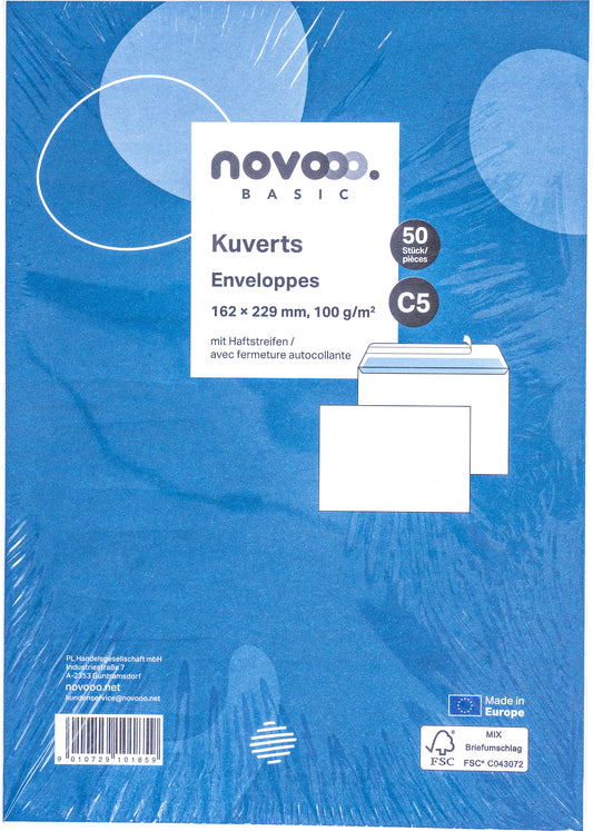 NOVOOO Couvert o/Fenster C5 731513 100g, weiss 50 Stück