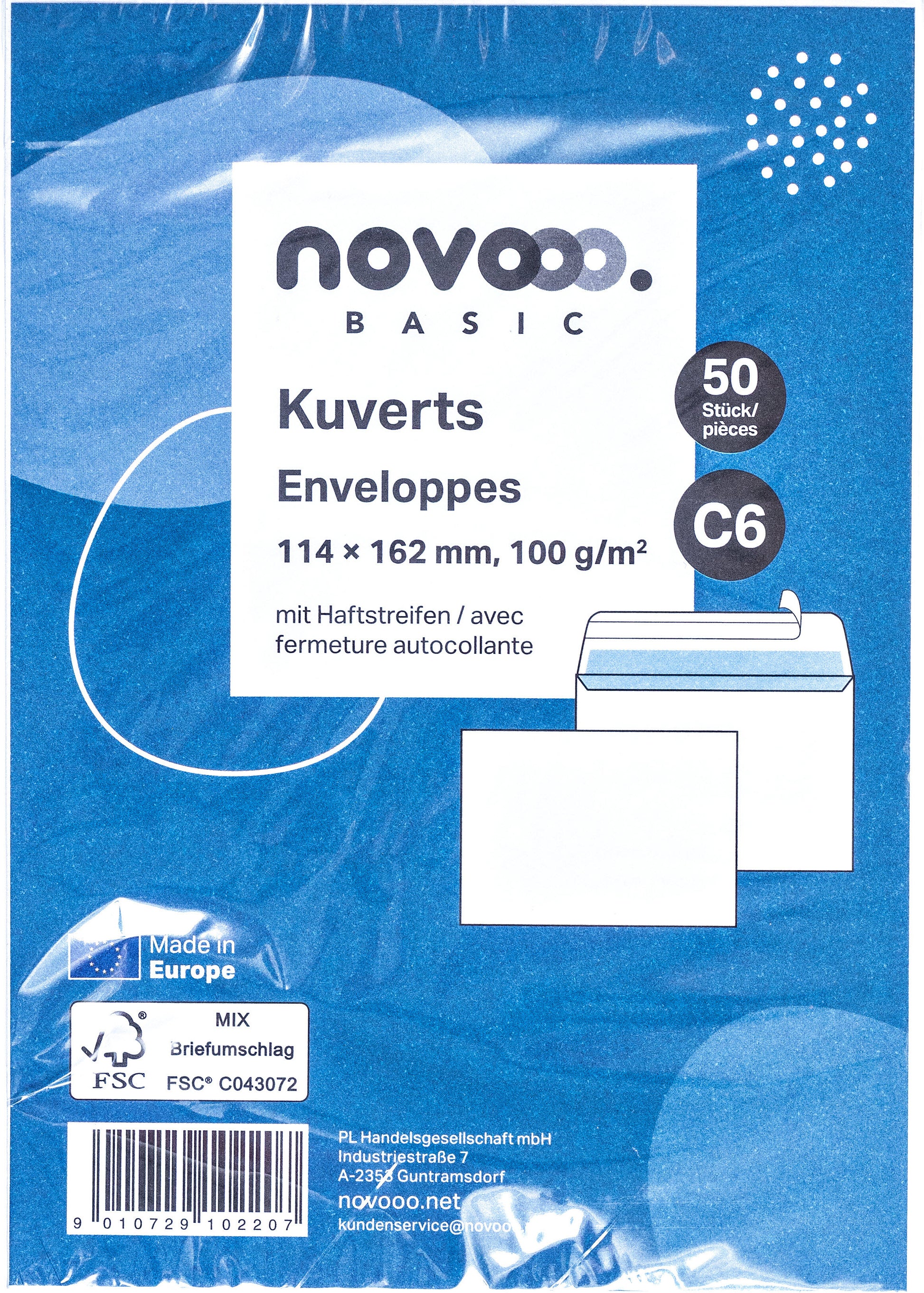 NOVOOO Couvert o/Fenster C6 731516 100g, weiss 50 Stück