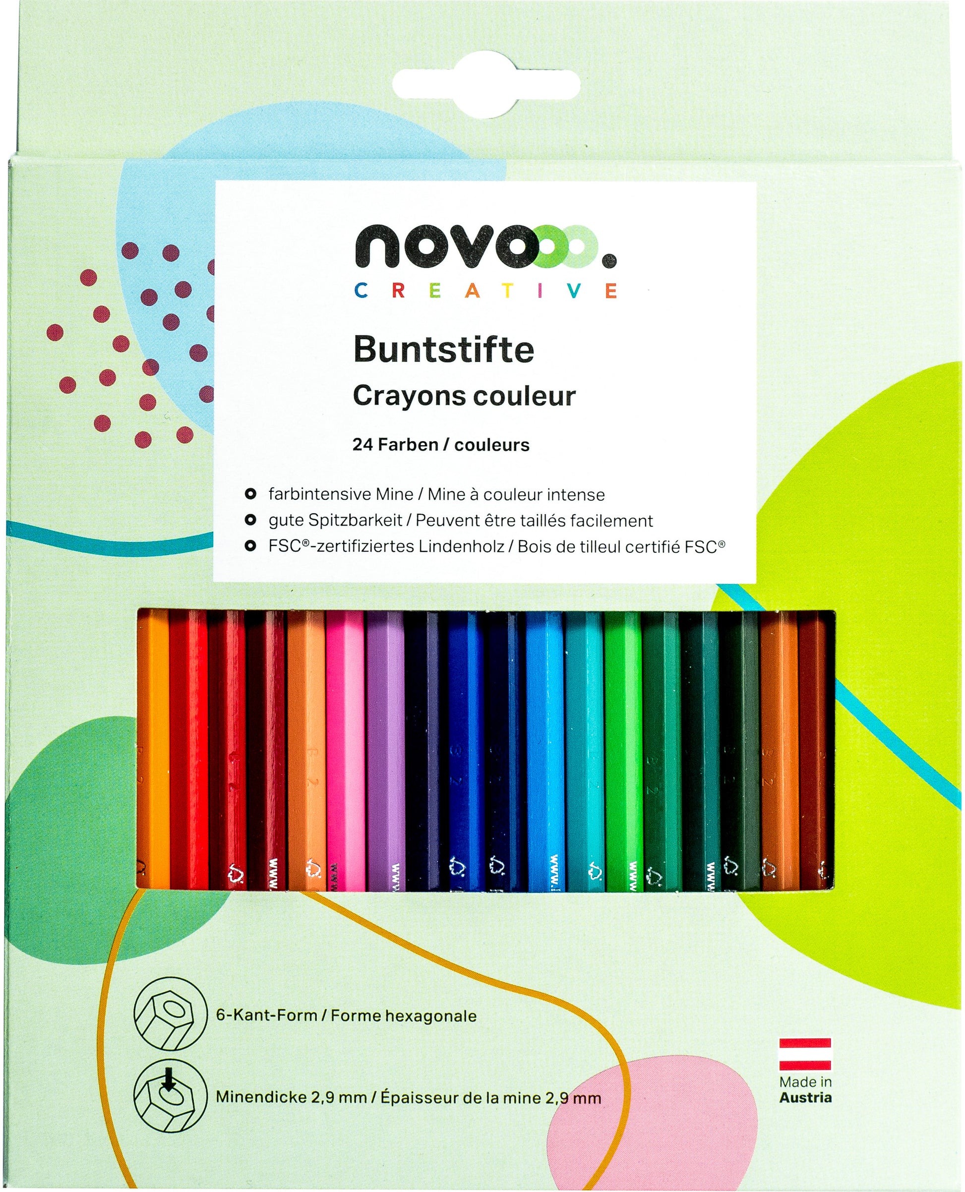 NOVOOO Buntstifte 91336-0028 Kartonetui 24 Stück