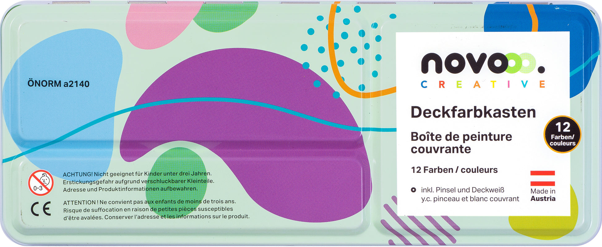 NOVOOO Deckfarbkasten 93933-0008 12 Farben