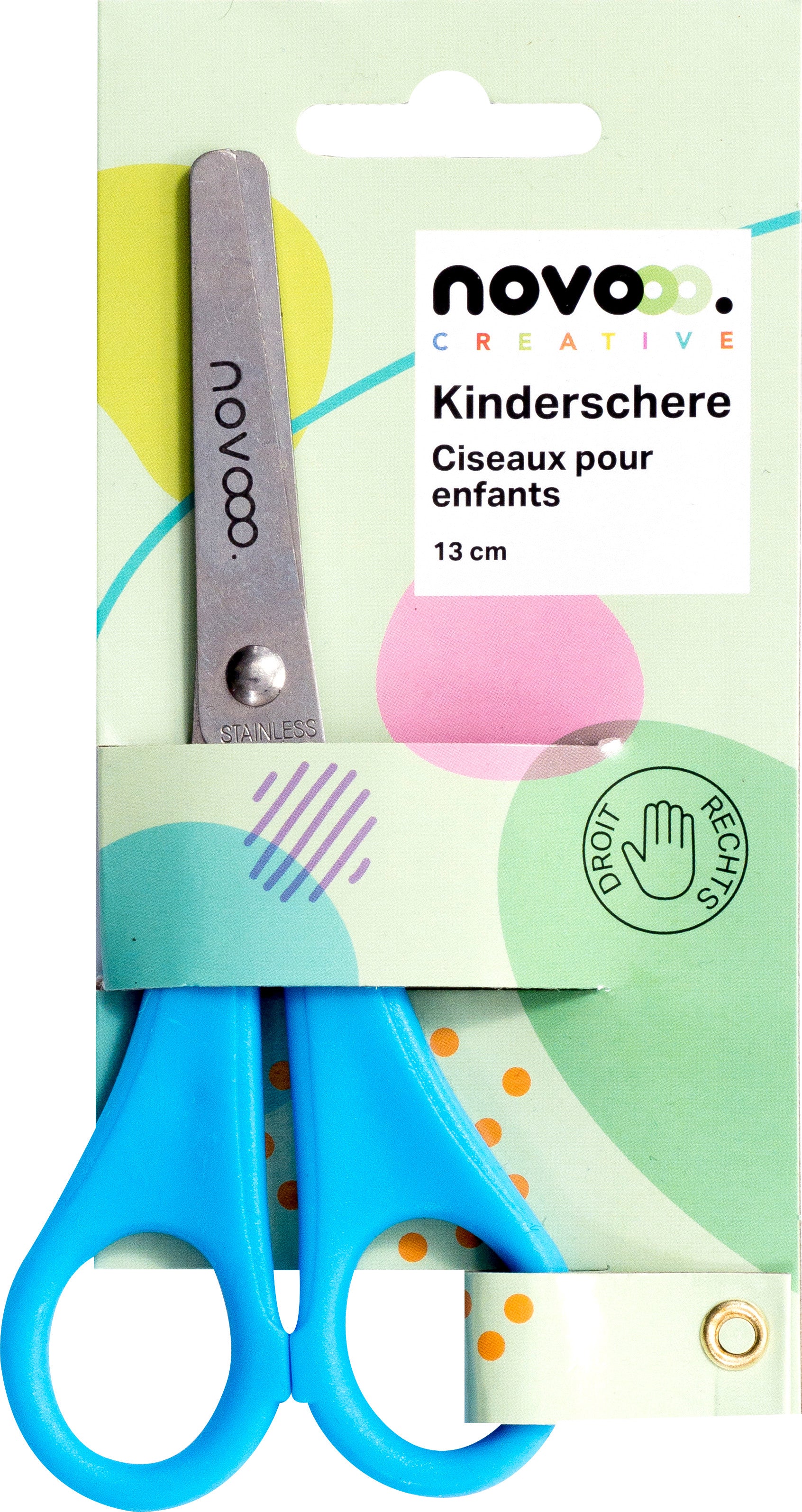 NOVOOO Kinderschere 13cm E-120591 MTH für Rechtshänder assortiert