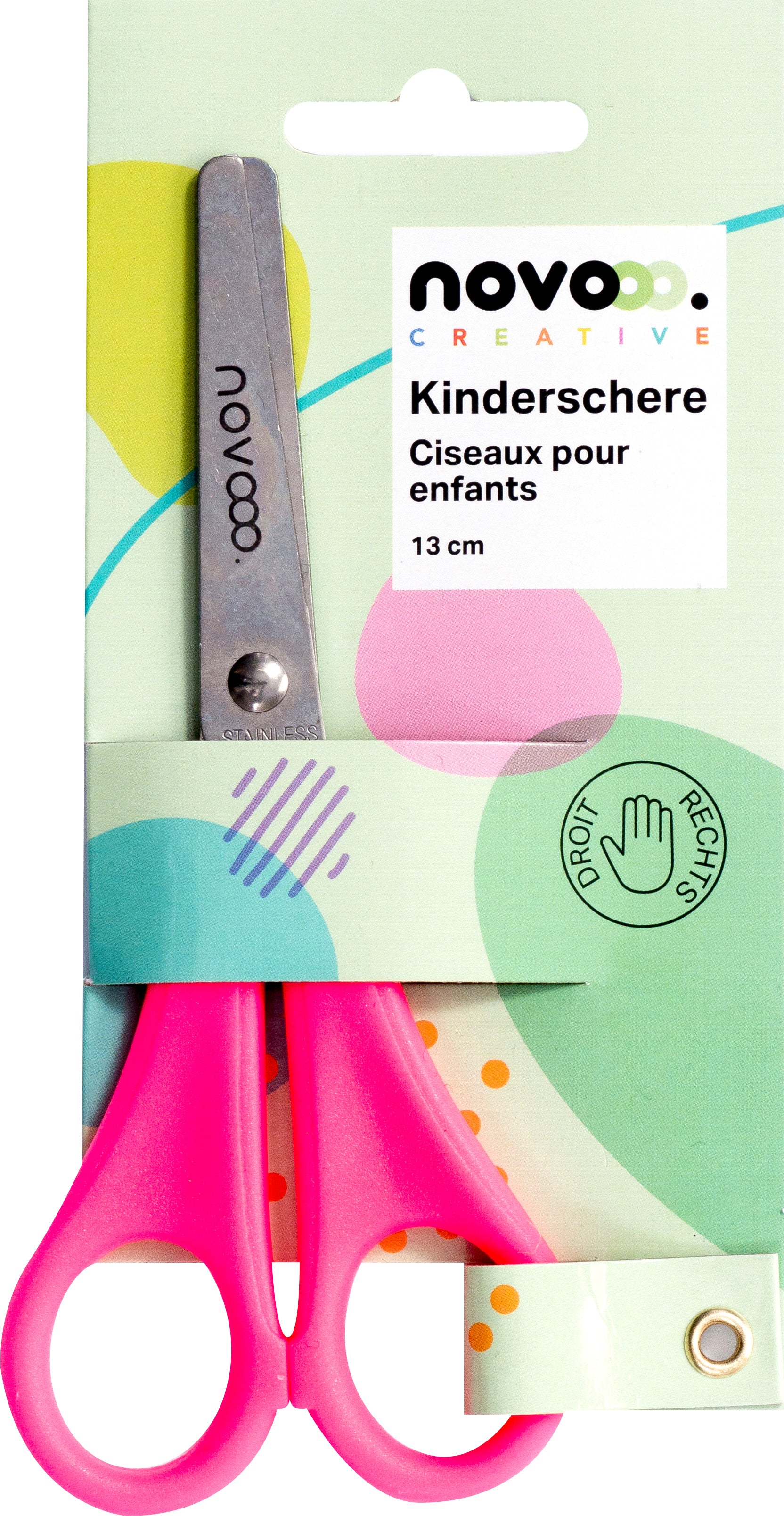 NOVOOO Kinderschere 13cm E-120591 MTH für Rechtshänder assortiert