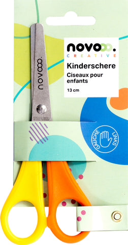 NOVOOO Kinderschere 13cm E-120593 MTH für Linkshänder gelb/orange