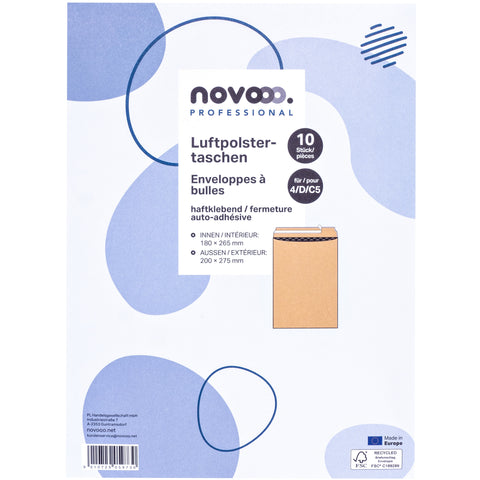 NOVOOO Luftpolstertasche Recycle Gr.4 E-1712124 braun, 200x275mm 10 Stück