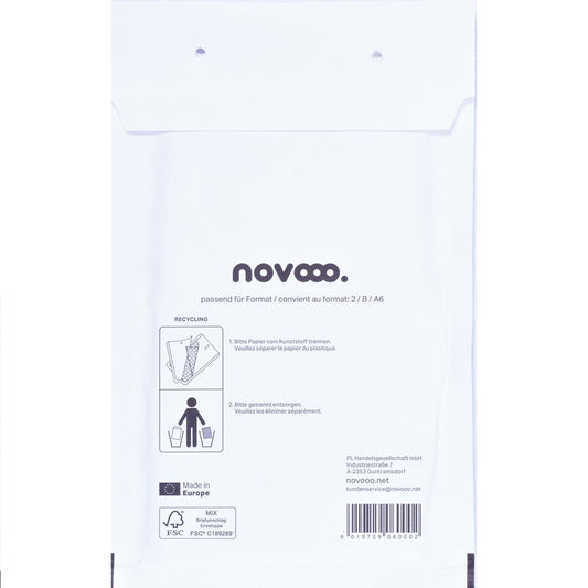 NOVOOO Luftpolstertasche Gr.2 E-1712134 weiss, 140x225mm 100 Stück