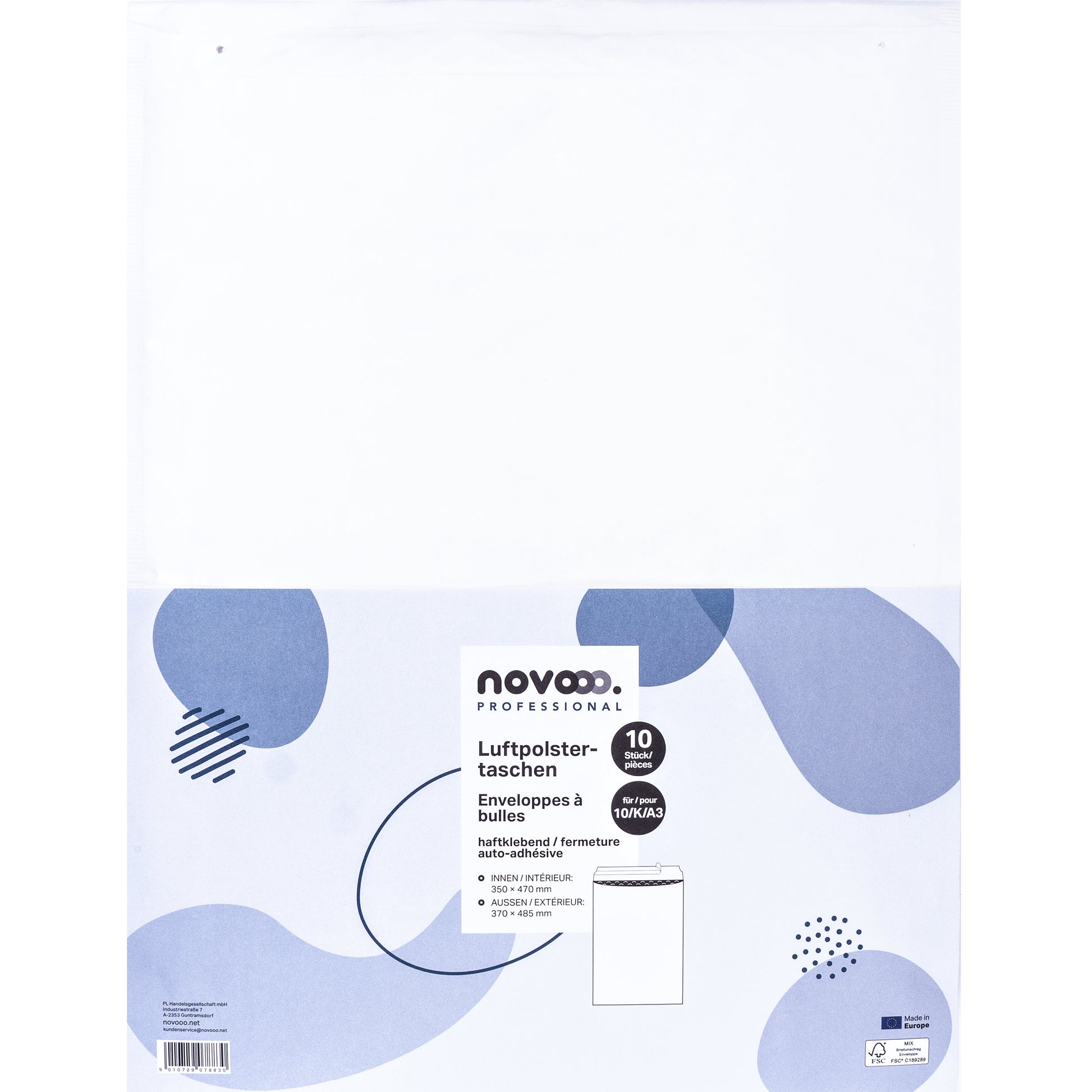 NOVOOO Luftpolstertasche Gr.10 E-1712153 weiss, 370x485mm 10 Stück