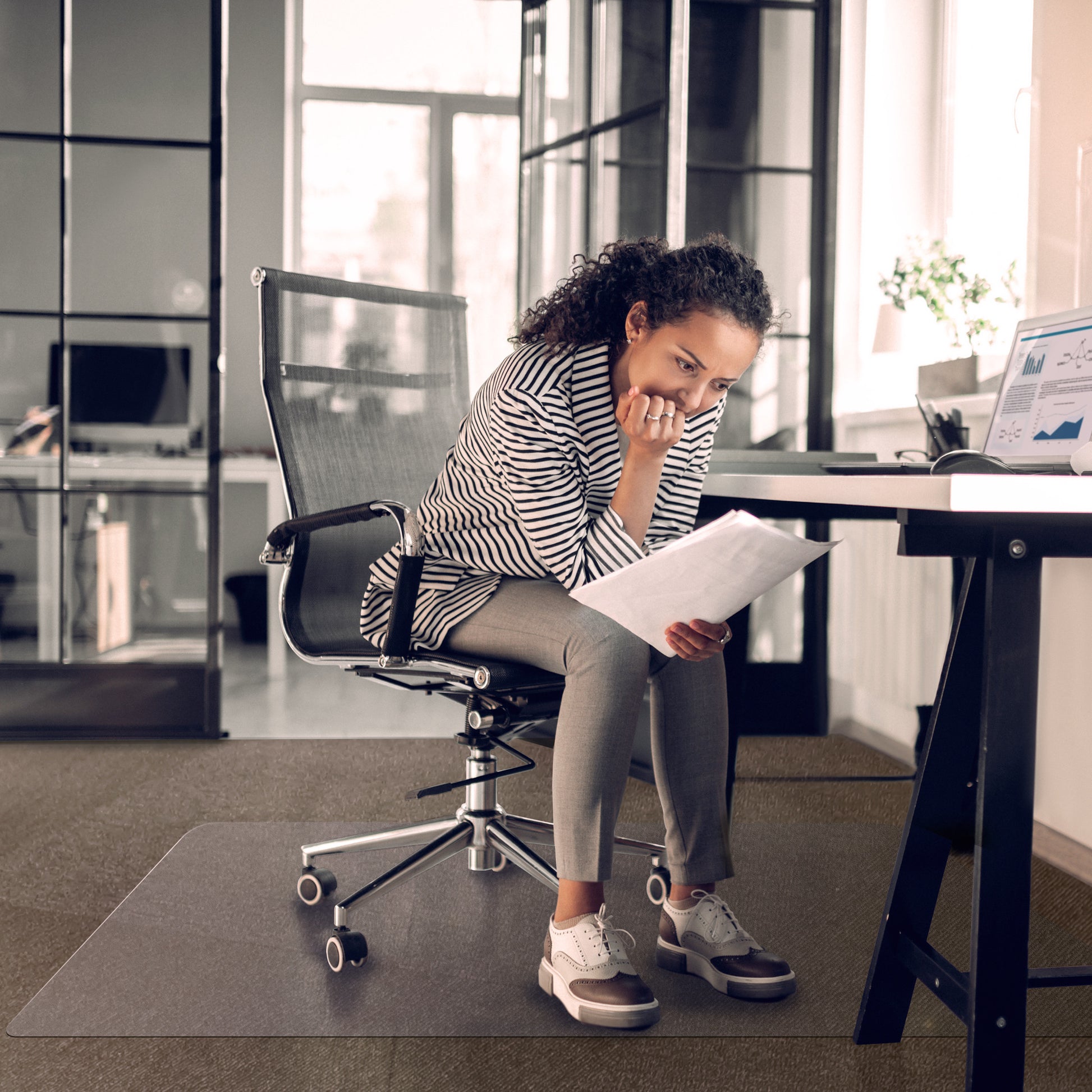 NOVOOO Bodenschutzmatte 116x200cm ECCMFLPG0015 Polycarbonat, für Teppiche