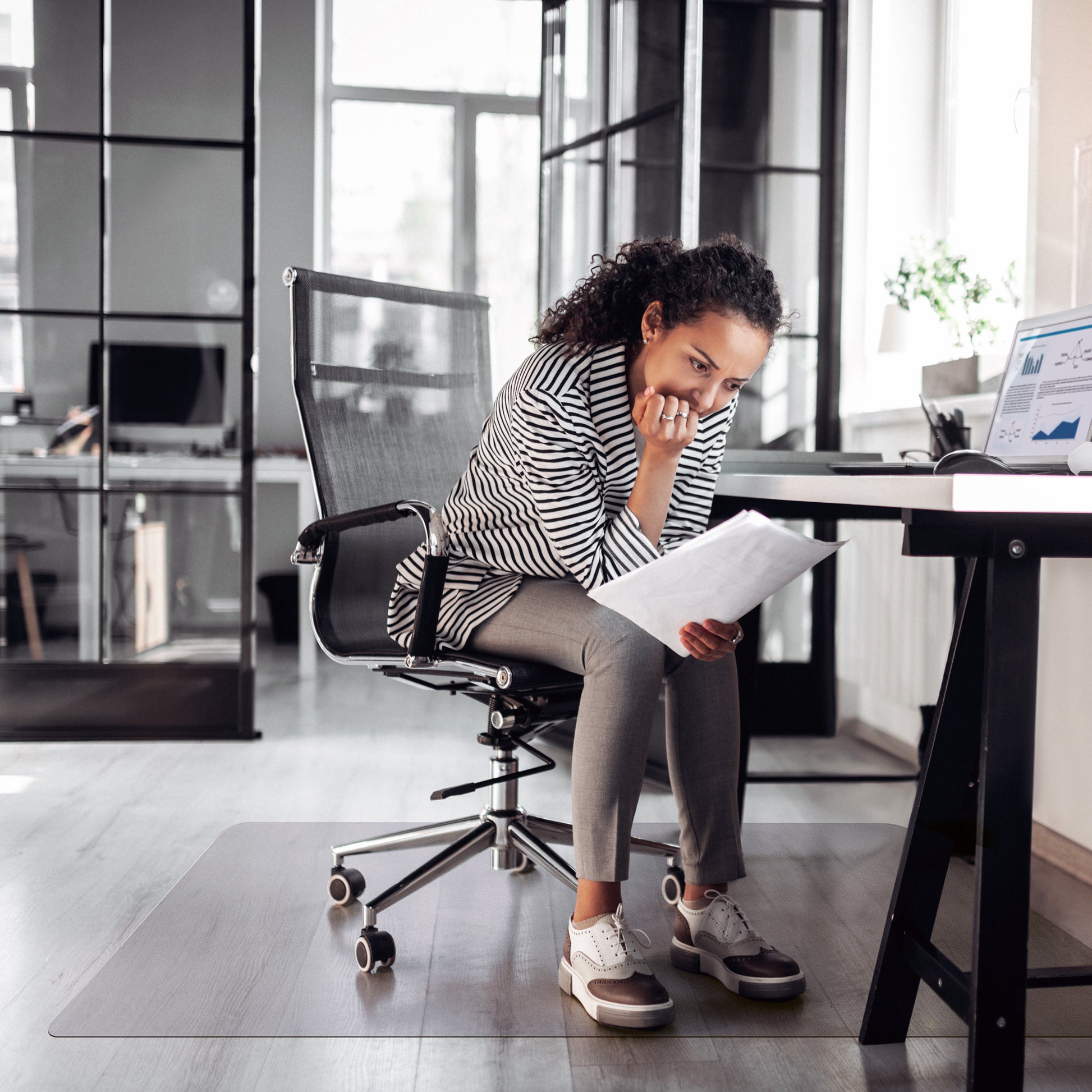 NOVOOO Bodenschutzmatte 116x134cm ECCMFLPS0008 Polycarbonat, für Hartböden