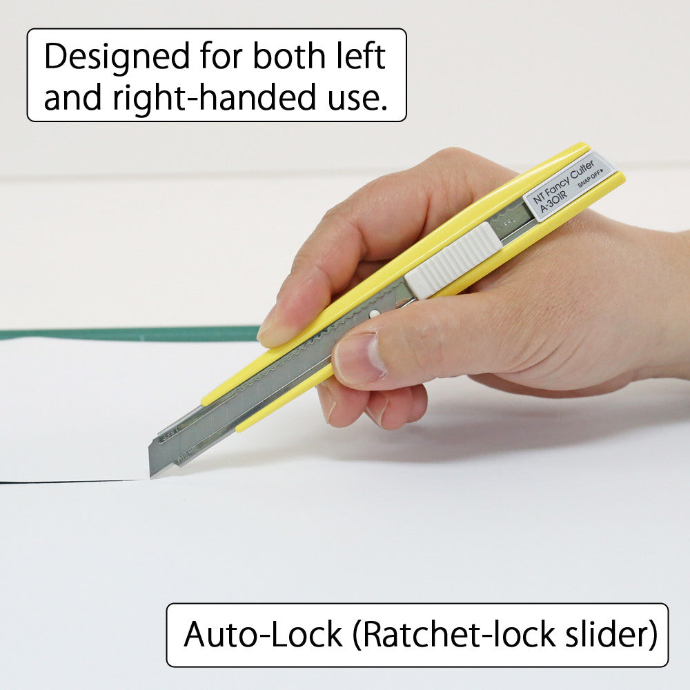 NT Cutter A-301RP mit Auto-Lock, pastell gelb