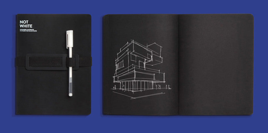 NUUNA Notizbuch Not White A5 54532 Black,blanko,176 S.