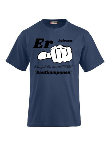 T-Shirts bedrucken Er heiratet ich gehör zum Team