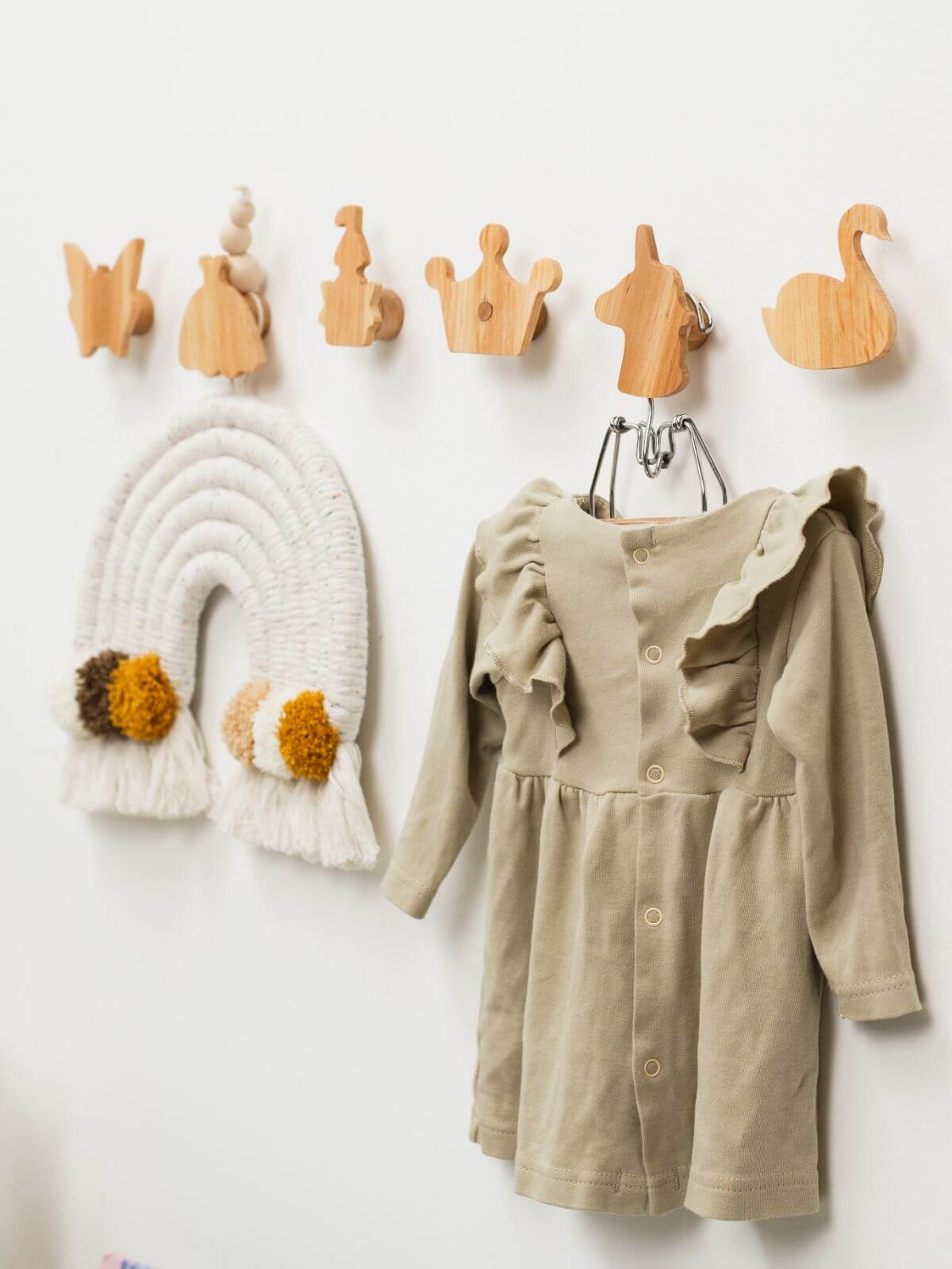 wooden wall hooks for girls room