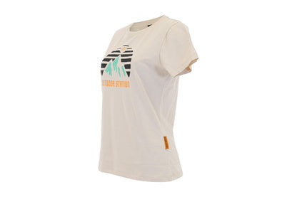 ODS T-Shirt Mountain Print Cotton Beige Woman M