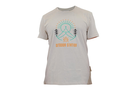 ODS T-Shirt Sun Print Cotton Beige Men M