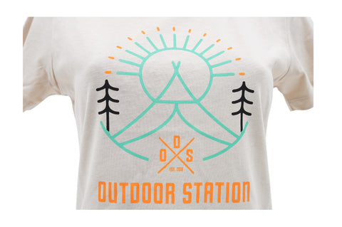 ODS T-Shirt Sun Print Cotton Beige Woman S