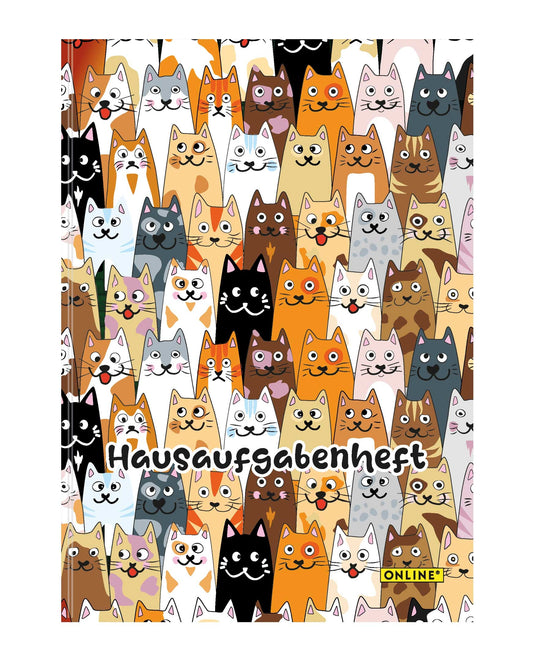 ONLINE Hausaufgabenheft A5 10118/12 Fluffy Cats 48 Blatt